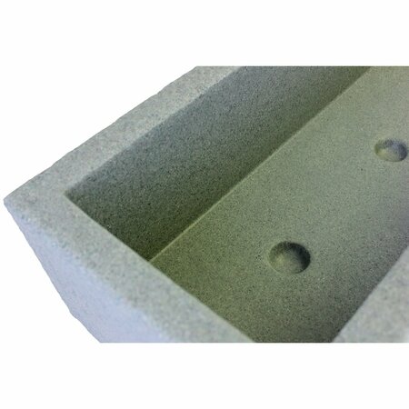 Bloomers Trough Planter with Drainage Holes, 25in Weatherproof Resin Planter, Green Granite Color 2418-1